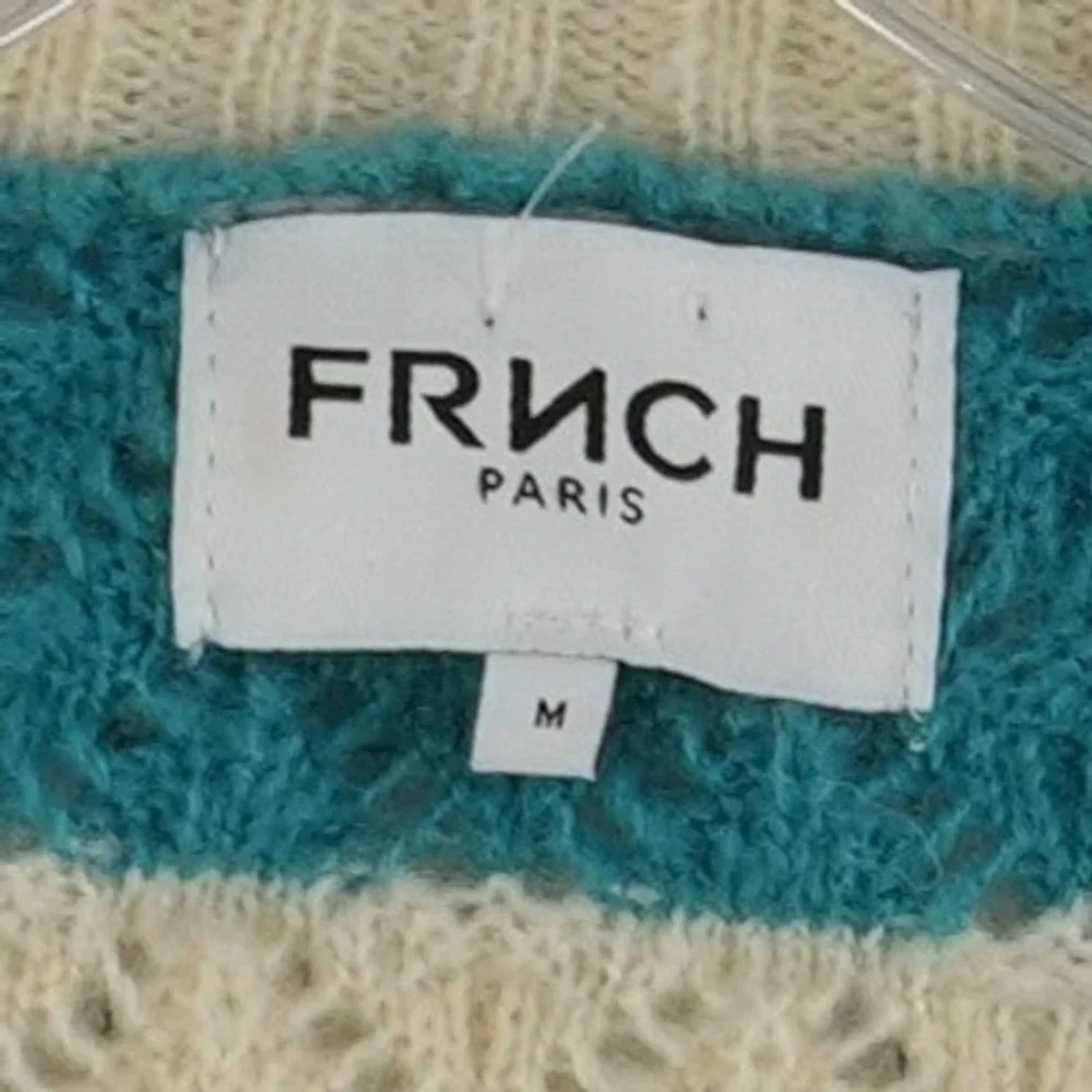 FRNCH Paris Cardigan Sweater Top Women's Size Medium Multicolor Striped Knit